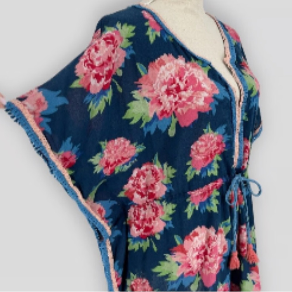 $6 if bundled MATILDA JANE Cool Shade Swim Cover Up Floral Drawstring Waist S - Picture 6 of 8